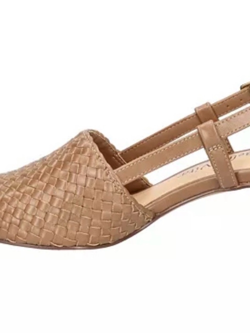 Bella Vita Woven Tan Slingback Flats